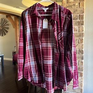 Time and Tru button down plaid shirt